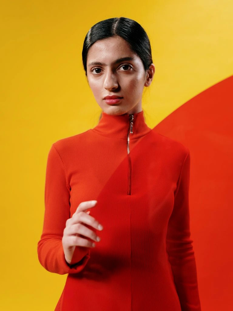 Portrait of curator Priya Subramanian in her studio.
